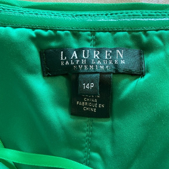 Ralph Lauren Green Strapless Floor-Length Dress - 14P - Picture 5 of 7